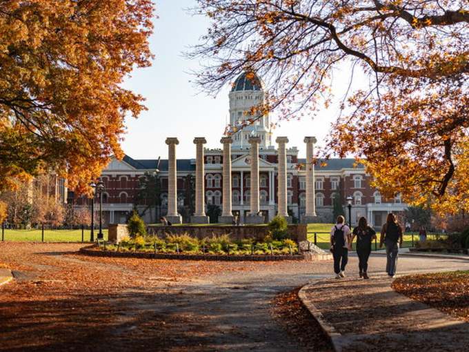 Tree-lined university campus walkway — campus solar, EV charging and flexible loads orchestrated as one energy strategy